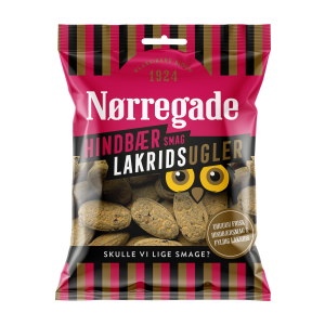 Nørregade Ugler Hindbær/Lakrids 75 Gr.