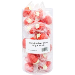 Store Jordbær Skum 19 Gr. Indpakket