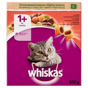 Whiskas 1 + Oksekød 800 Gr.